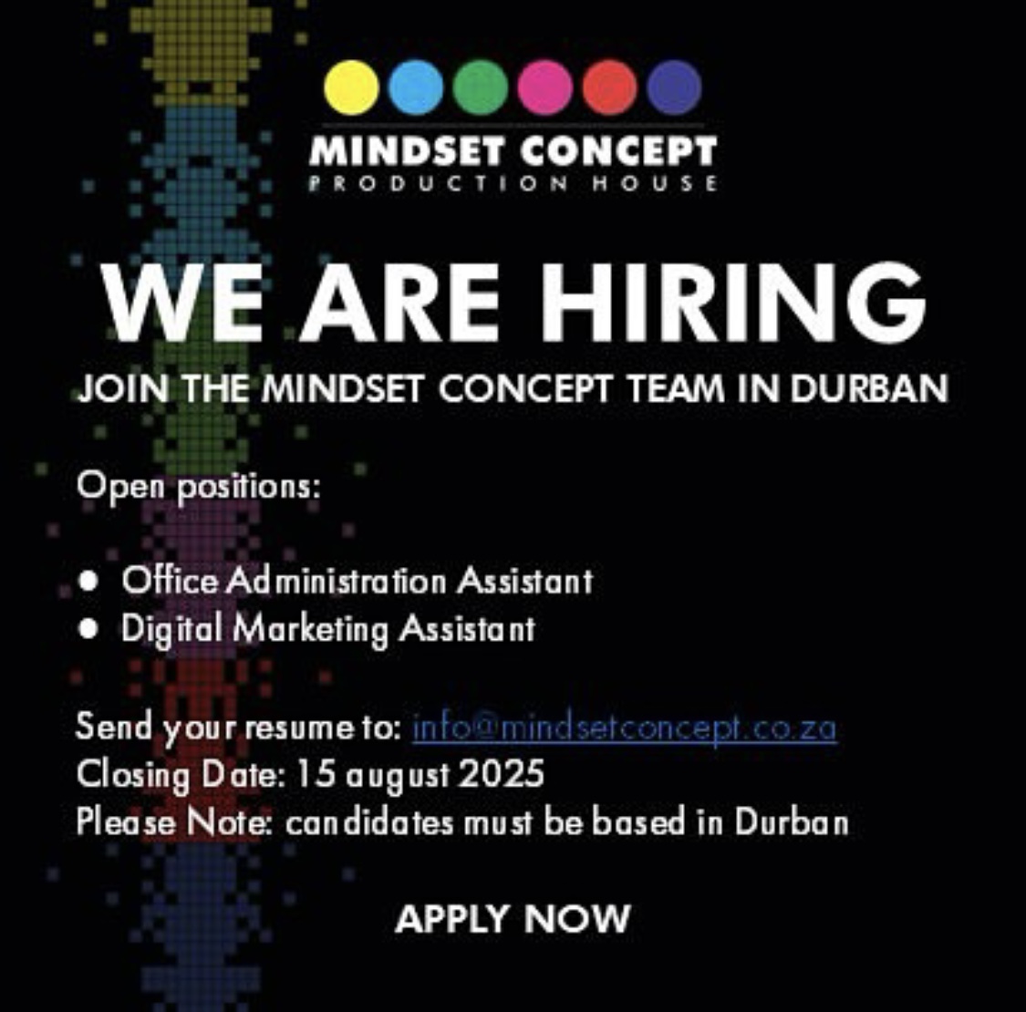 Mindset Concept We Are Hiring Studio Positions Poster